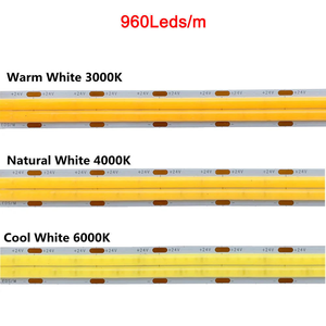 DC 24V esnek çift sıra 12mm PCB 99cob <span class=keywords><strong>Led</strong></span> ışık şerit FCOB <span class=keywords><strong>Led</strong></span> ışık şerit yok voltaj düşüşü - Product Image 3