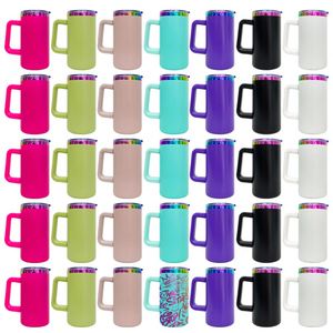 Personalized Laser Engraved Stainless Steel 20oz Rainbow Vacuum Insulated Eco-Friendly <b>Tumbler</b> Removable Handle for Coffee Beer - Product Image 2