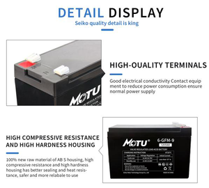 MOTU 12V9Ah Sealed Lead Acid Battery Maintenance-Free 9Ah AGM Batteries for UPS/Solar Applications - Product Image 3