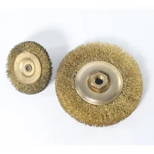Brosse de roue métallique en laiton, brosse pour outils électriques