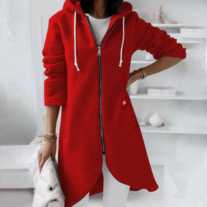 S-5XL automne/hiver nouveau <span class=keywords><strong>pull</strong></span> de rue personnalisé <span class=keywords><strong>pull</strong></span> en peluche long à <span class=keywords><strong>capuche</strong></span> à fermeture éclair - Product Image 1