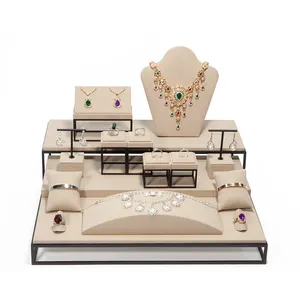 真珠と宝石のための卸売木製ジュエリーディスプレイ小道具金属ディスプレイラック