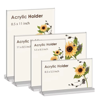 Support de menu en acrylique transparent en forme de T personnalisé A4 A5 A6 8,5*11, présentoir de carte en plastique, présentoir de carte à deux faces
