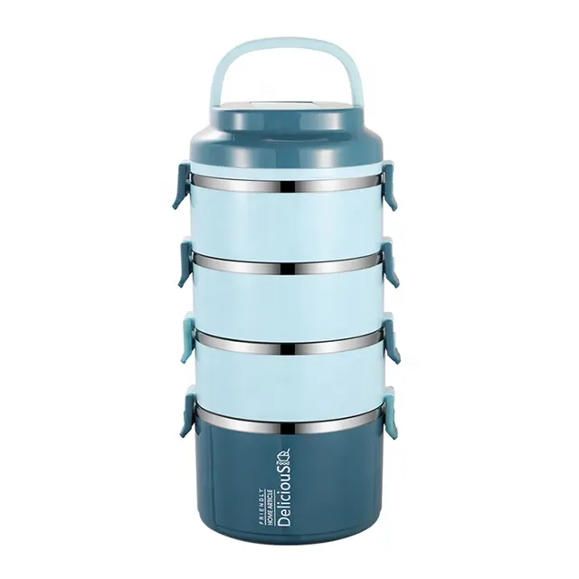 2/3/4 Tiers Round Preservation Stainless Steel Lunch Box Multilayer Bento Box Keep Food Warm Food Storage