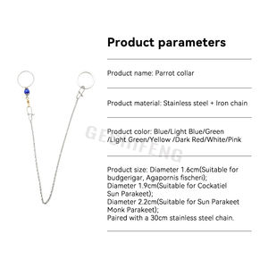 In acciaio inox pelle di tigre peonia collo Xuanfeng piccolo uccello sole Golden uccello monaco collare pappagallo con catena di ferro 30cm - Product Image 4