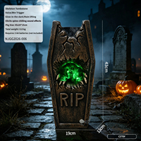 Décoration de Tombe Électrique Lumineuse et Sonore pour Halloween : Poupée Squelette Réactive au Son, Ornement Effrayant pour Maison Hantée