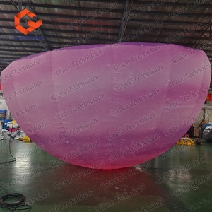 Hémisphère gonflable rose lumineux en forme de planète pour la décoration de parcs et de places - Product Image 2