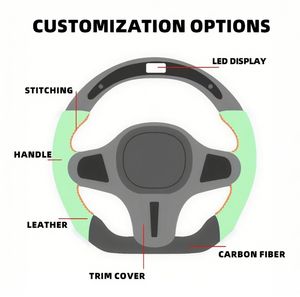 Volant sport en cuir et fibre de carbone sur mesure pour E90 E92 E93 E82 E87 Série 3 320 <span class=keywords><strong>325</strong></span> 330 M3 M2 X1 - Product Image 6