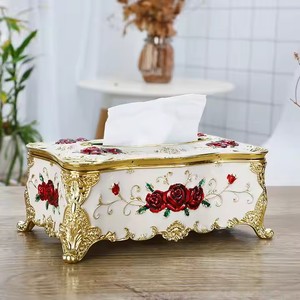 Ánh Sáng Sang Trọng Retro Handmade Trang Trí Pha Lê Mô Trường Hợp Châu Âu Mô Hộp Mô Giấy Chủ Cho Phòng Khách - Product Image 2