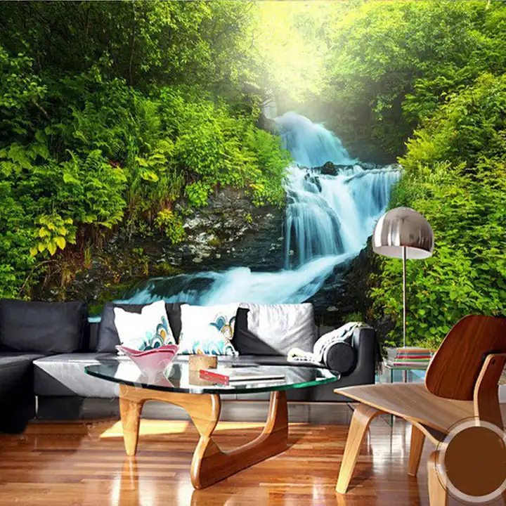 Beautiful Cascading Waterfall Wallpaper Mural, Custom Sizes Available –  Maughon's