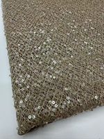 Tissu en dentelle à mailles perlées avec des paillettes brillantes, directement de l'usine