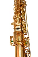 Saxofón Alto Profesional Huayun de Latón con Acabado Dorado, Estuche Rígido, Boquilla Ajustable, Correas, Cañas y Kit de Limpieza