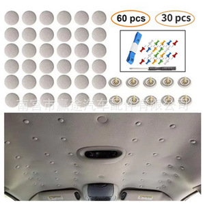 Rivets de fixation pour toit de voiture Winning Journey en nylon, polypropylène et zinc plaqué pour réparation de plafond intérieur avec outils – Beige, Gris, Noir - Product Image 2