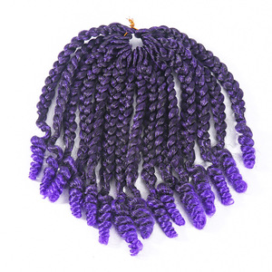 Bím Tóc Ngắn Bằng Sợi Tổng Hợp Có Đầu Xoăn 10 Inch Bím Tóc Kéo Dài Trước Màu Vàng Ombre Cho Nữ Trẻ Em - Product Image 4