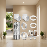 Accessoires pour systèmes CVC : 2 coudes carrés ABS à 90 degrés, connecteurs pour sécheuse, conduit flexible en aluminium de 2 mètres, usage hospitalier