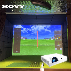 Simulateur de golf intérieur HOVY de grande taille avec projecteur interactif et écran d'impact <span class=keywords><strong>silencieux</strong></span> HD à double couche, parfait pour l'entraînement au swing - Product Image 4