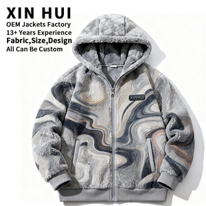 Chaqueta de Invierno 2026 OEM Personalizada, Impermeable, con Cuello Alto, Estilo Grueso, Estampado de Mármol, Cierre Completo, de Fábrica - Product Image 4