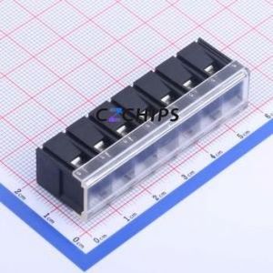 KF28S-7.62-7P Barrier Terminal Block Through hole Component (THT),P=7.62mm Connector With Cover Plate 7.62mm 1x7P Straight Pin - Product Image 1