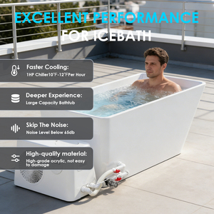Ambohr Eco Friendly Acrylic Cold Plunge Tub Freestanding Ice Bath with Wifi <b>Control</b> for Recovery Athlete Home Use - Product Image 2