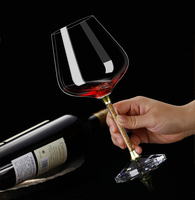 Ensemble de 6 verres à vin en cristal doré de haute qualité Shunstone, 600 ml, pour mariage, restaurant, hôtel, fête