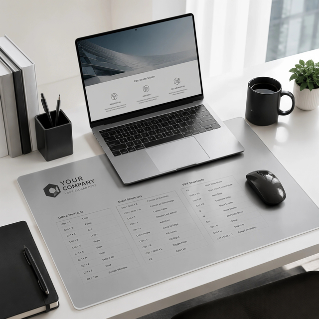 Tempered Glass Mouse Pad Large Office Shortcut Desk Mat Waterproof Custom Logo Gaming Desk Pad in Stock