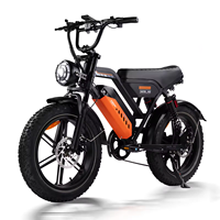 Vélo électrique tout-terrain A50 20*4" 48V Lithium 25km/h avec pneus larges, freins à disque hydrauliques, noir, pour adultes, disponible depuis l'entrepôt européen.