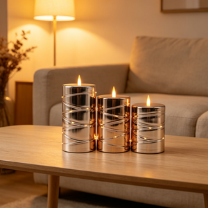 Velas LED sin Llama Color Oro Rosa con Luces de Cadena, Mecha Electrónica con Efecto de Parpadeo para Decoración de Hogar, Bodas y Fiestas - Product Image 3