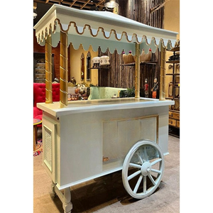 Carrito de Dulces de Madera Artesanal Rosa de Madera para Fiestas de Postres Navideñas Infantiles Suministros para Eventos de Bodas - Product Image 1