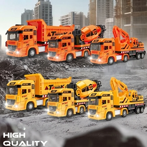 Ensemble de jouets de camion de construction HTL, véhicule d'ingénierie à friction avec lumière et musique, portes ouvrantes, cadeau éducatif pour garçons - Product Image 1
