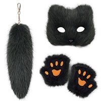 Queue de renard en fourrure écologique de 30 cm pour Halloween, accessoires de décoration, breloque de sac pour femme, porte-clés de voiture