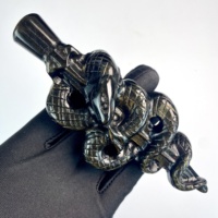 Serpent et Épée en Jade Vert Naturel Sculptés à la Main, Artisanat Énergie Reiki, Décoration Maison Feng Shui, Serpent en Obsidienne, Cadeau Cristal Unique