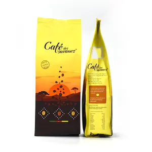 Custom Printed Eco Friendly Stand Up Side Gusset 250g 500g 1lb Valve Pouches Recyclable Coffee Bean Packaging Bags