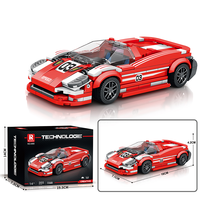Briques de construction DIY Super Voiture de Course Compatible avec les Grandes Marques Modèle de Véhicule Détailné et Abordable pour les Collectionneurs et les Passionnés