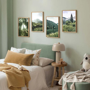 Nordique vert forêt rivière <span class=keywords><strong>paysage</strong></span> toile affiche Nature arbre montagne imprime peinture décorative photo salon mur Art - Product Image 2