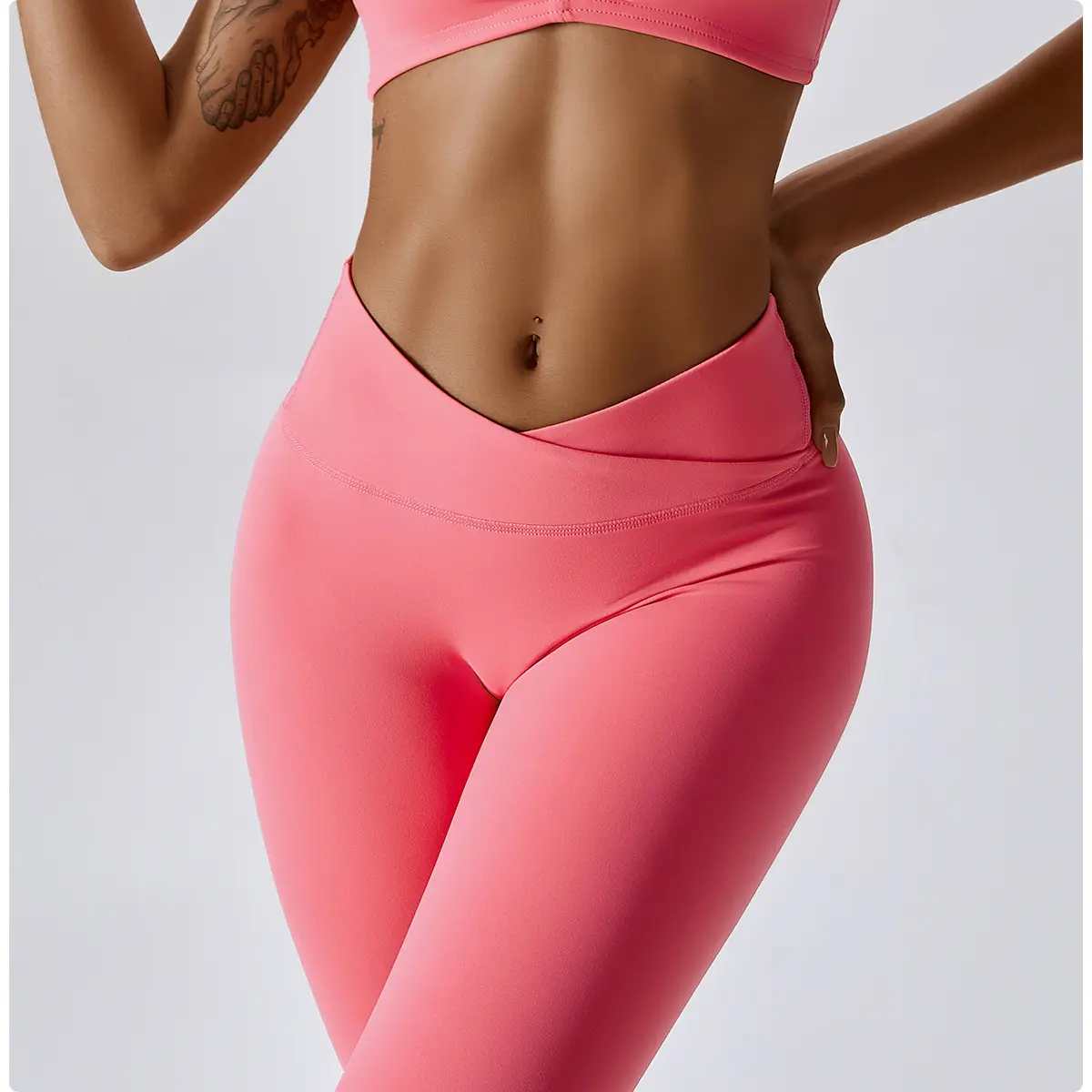 2023 Summer Newest Nude Girl Sexy Peach Hip Butt Lift Womens Sports Pants Active Wear Fitness Yoga V Tights Leggings