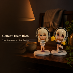 Figura de <span class=keywords><strong>Anime</strong></span> Chibi de Chica con Audífonos Kawaii, Adorno de Escritorio de PVC, Figura de Acción Coleccionable, Venta al por Mayor OEM - Product Image 6