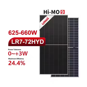 Nouveau panneau <span class=keywords><strong>solaire</strong></span> <span class=keywords><strong>photovoltaïque</strong></span> bifacial N-Type BIPV Longi Hi-MO9 LR7-72HYD 625-660W, technologie de pointe, efficacité de 24,4 %, module PV pour l'énergie à grande échelle - Product Image 2