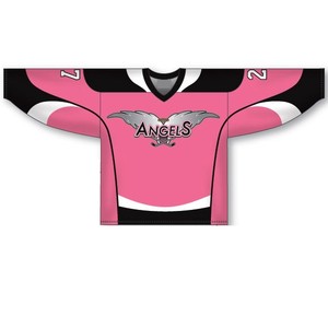 High quality pink custom women ice hockey jersey suit - Product Image 4