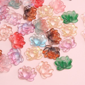 Memory Glass Lotus Beads 21x16mm Double Hole For DIY Necklace Bracelet Jewelry Making Craft Supplies Wholesale - Product Image 1