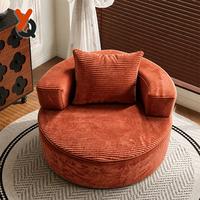 Fauteuil de détente individuel en velours côtelé compressé sous vide, avec éponge 3D haute densité, amovible, lavable, pliable et inclinable pour la maison