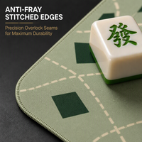 Tapis de Mahjong Anti-Bruit Personnalisé en Néoprène Vert Antidérapant, Tapis de Jeu de Table Enroulable avec Coutures Anti-Déchirure, OEM
