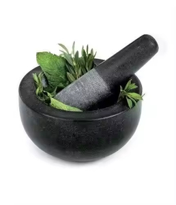 <span class=keywords><strong>Mortier</strong></span> et pilon en pierre de marbre blanc naturel dans des outils d'herbes et d'épices - Product Image 4