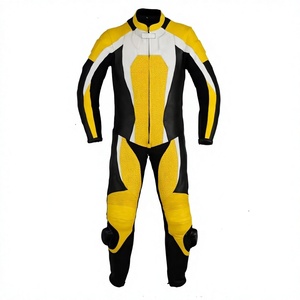 Combinaison de moto pour homme à manches longues, noir, blanc, rouge, couleurs contrastées, respirante, en cuir, pour toutes les saisons, kit d'équipement moto - Product Image 4