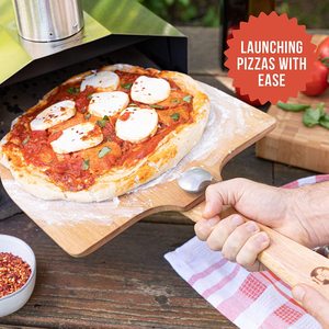 Plateau à pizza en bambou Dexin, diamètre 30,48 cm, avec poignée pliable pour la cuisson de pizzas maison - Product Image 3