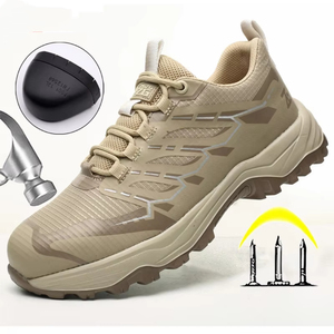 Chaussures de travail légères, chaussures de sécurité à la mode, bottes de travail à bout en acier, chaussures indestructibles, chaussures de protection anti-perforation pour hommes - Product Image 1