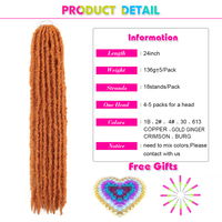 Extensions de Cheveux Synthétiques Souples de 24 Pouces, Tresses de Locs Papillon Bouclés, Tresses de Qualité Remy