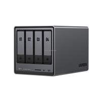 SJ UGREEN DXP4800PLUS 16 Go NAS de bureau 4 baies Intel 8505 Core 4K 16 Go de RAM DDR5 UGOS Pro JBOD RAID 136 To USB connecté (sans disque)