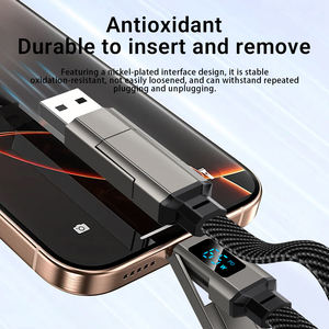 Nuevo Cable de Carga Rápida USB C 4 en 1 con Pantalla LED, Cable Trenzado Portátil de 65W 27W de 0.2M con Correa para Llavero para iPhone - Product Image 4