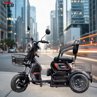 Scooter électrique pour adultes, tricycle, quad pour la conduite urbaine, peut transporter trois personnes, frein à disque 1000W