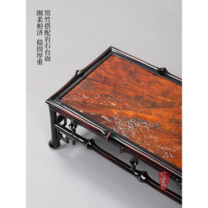 Chinese Style Bamboo Tea Table Wood Top Console Table For Living Room Decor - Product Image 3